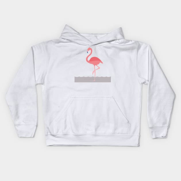 PINK FLAMINGO WADING Kids Hoodie by JeanGregoryEvans1